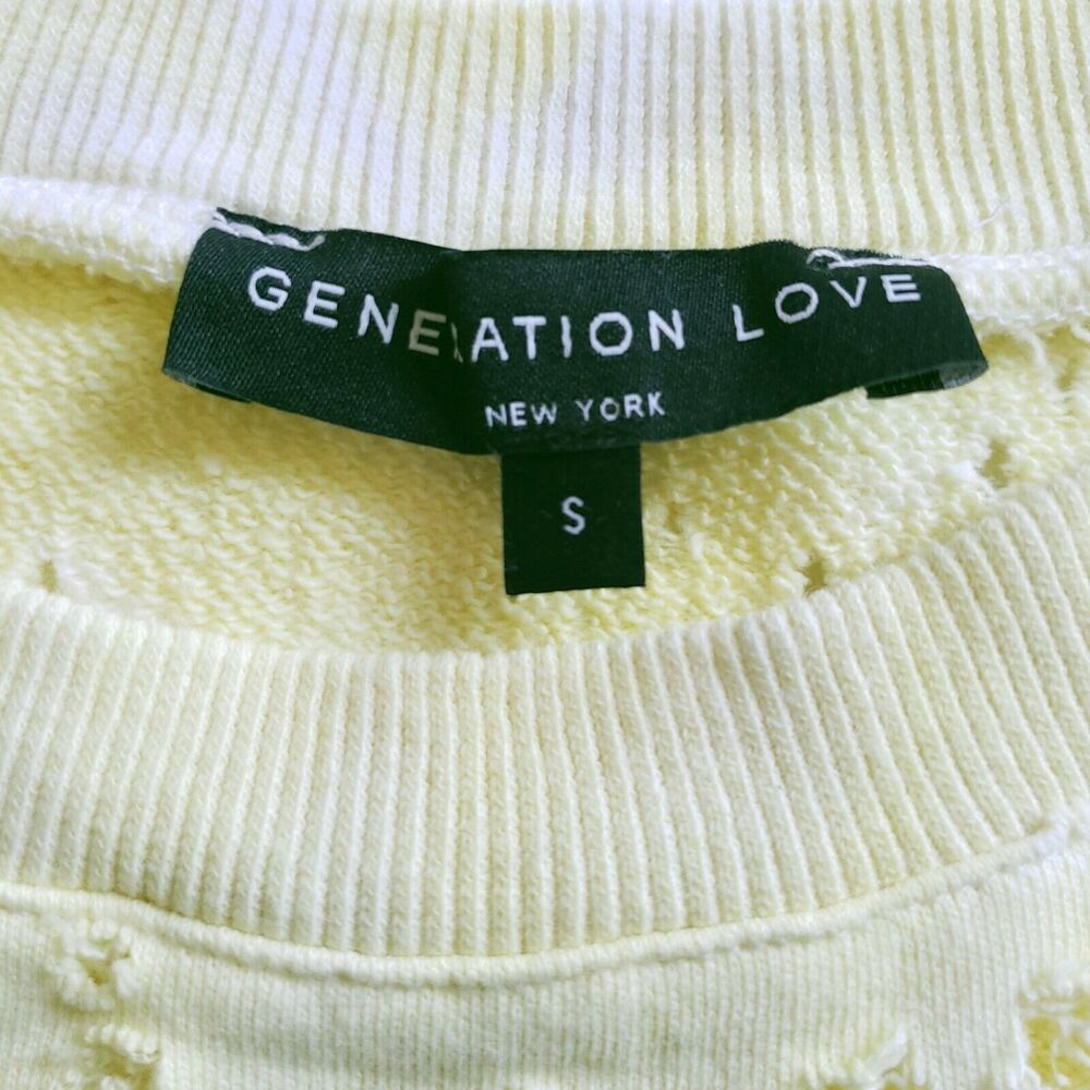 GENERATION LOVE Andrews yellow tie dye cut out sweatshirt pullover Size S NEW - Picture 8 of 11